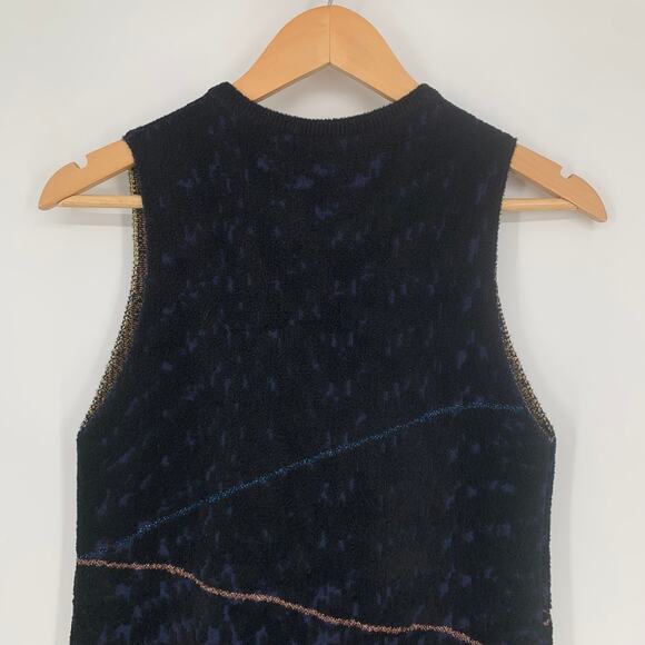 KENZO Jacquard Knit Sleeveless Dress Intarsia Lurex Pyramid Mini Dress, Small - Picture 6 of 9